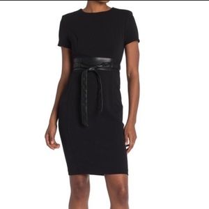 Calvin Klein Black Sheath Dress + Leather Belt (8)